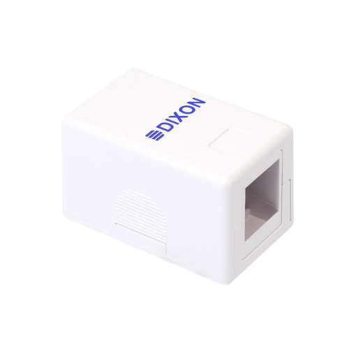 [JE301/WH] ROSETA DE PARED SUPERFICIAL P/RJ45 BLANCO 1PUERTO DIXON 